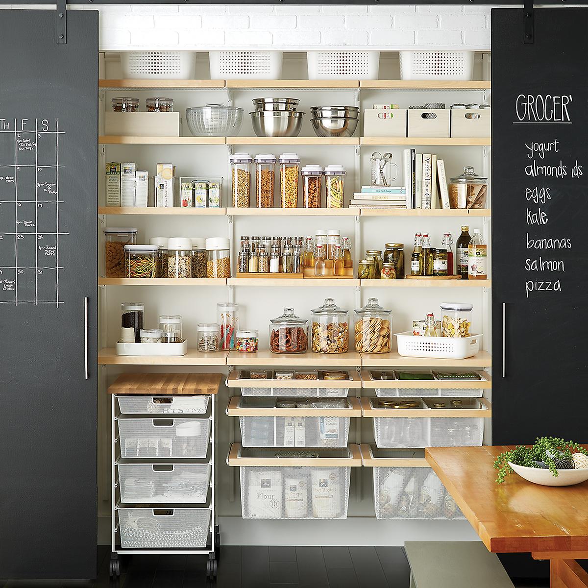 Elfa Solution Reach-In Pantry Birch and White - Wurth Organizing
