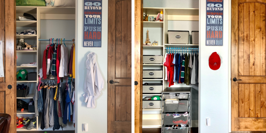 organize kids closet